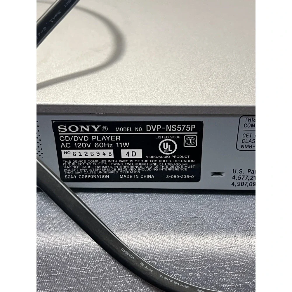 Sony DVP-NS575P CD DVD Player Progressive Scan Silver Precision Drive UNTESTED